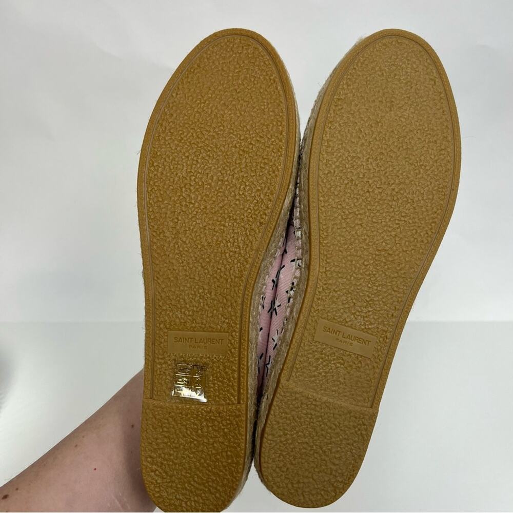 NWT Saint Laurent Espadrilles Solaris Canvas Star Print Pink Black EU 39.5 $750 - Picture 9 of 12